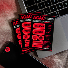 ACAC—All Cameras Are Cops Anti-Surveillance Stickers for phones and laptops