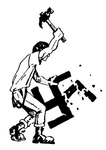 Poster - Anti-Fascist Action Cartoon (Hammer Smashed Swastika)