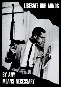 Poster - Malcolm X - Liberate Our Minds By Any Means Necessary