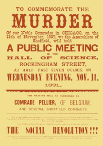 Poster - Sheffield Anarchist Chicago Commemoration 1891